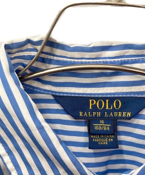 POLO RALPH LAUREN（ポロ・ラルフローレン）POLO RALPH LAUREN (ポロ・ラルフローレン) ストライプシャツワンピース ブルー サイズ:キッズ規格16の古着・服飾アイテム