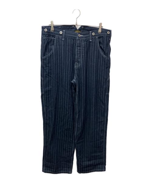 OKONKWO（オコンクウォ）OKONKWO (オコンクウォ) ピンストライプワークパンツ インディゴ サイズ:XLの古着・服飾アイテム