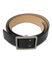 Graphpaper（グラフペーパー）の古着「Holeless Leather Classic Belt（ホールレスクラシックレザーベルト）」｜ブラック