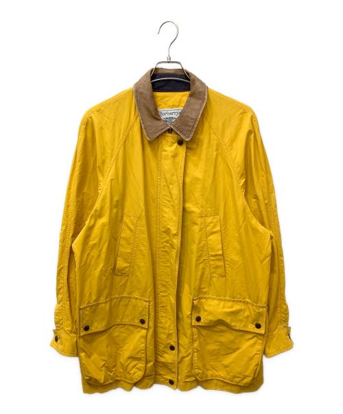 Burberry's（バーバリーズ）Burberry's (バーバリーズ) レザーカラーショートコート イエロー サイズ:採寸参照の古着・服飾アイテム