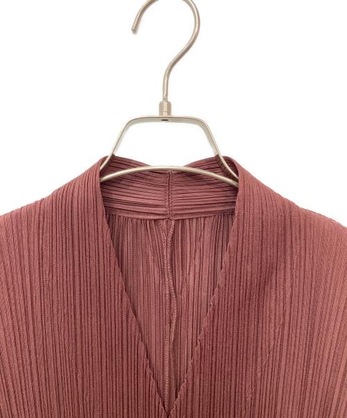 PLEATS PLEASE（プリーツプリーズ）PLEATS PLEASE (プリーツプリーズ) プリーツカーディガン レディッシュブラウン サイズ:3の古着・服飾アイテム