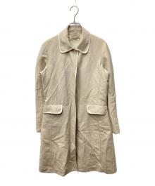 'S Max Mara（エスマックスマーラ）の古着「コットンリネンパイピング比翼コート」｜ベージュ