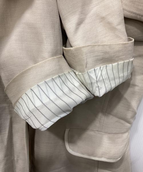 'S Max Mara（エスマックスマーラ）'S Max Mara (エスマックスマーラ) コットンリネンパイピング比翼コート ベージュ サイズ:40の古着・服飾アイテム