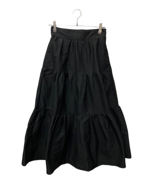 leur logette（ルールロジェット）leur logette (ルールロジェット) エンボスフレアスカート ブラック サイズ:1の古着・服飾アイテム