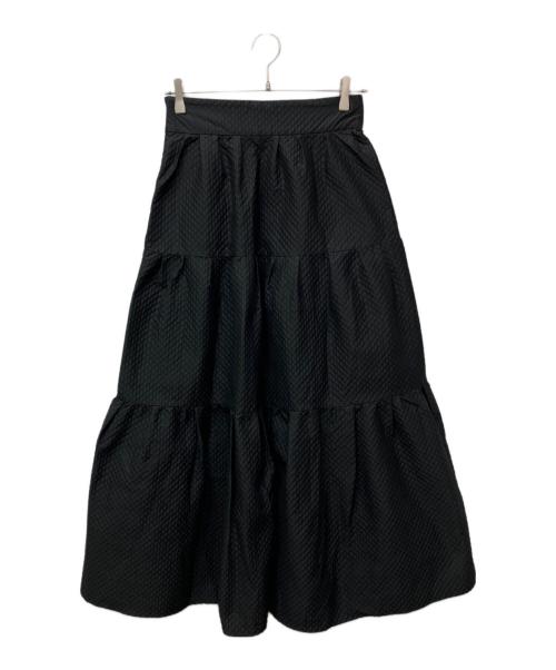 leur logette（ルールロジェット）leur logette (ルールロジェット) エンボスフレアスカート ブラック サイズ:1の古着・服飾アイテム