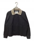 MHLマーガレットハウエル）の古着「AIR COTTON JERSEY / エアーコットンロングポロシャツ」｜ブラック