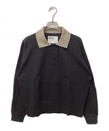 MHL（マーガレットハウエル）の古着「AIR COTTON JERSEY / エアーコットンロングポロシャツ」｜ブラック