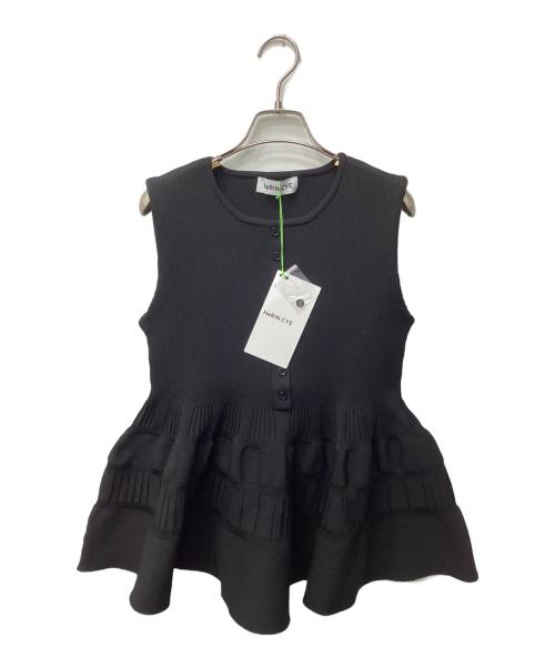 HeRIN.CYE（ヘリンドットサイ）HeRIN.CYE (ヘリンドットサイ) Peplum knit tops ペプラムニット ブラック サイズ:FREE 未使用品の古着・服飾アイテム