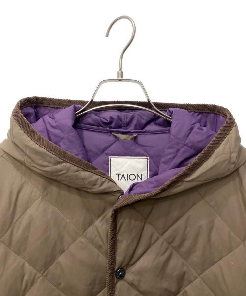 TAION（タイオン）TAION (タイオン) ダウンコート ブラウン×パープル サイズ:Mの古着・服飾アイテム