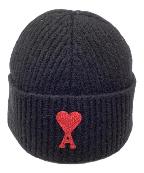 AMI Alexandre Mattiussi（アミアレクサンドルマテュッシ）AMI Alexandre Mattiussi (アミアレクサンドルマテュッシ) Ami de Cœur Beanie　「アミ・ド・クル・ビーニー」 ブラックの古着・服飾アイテム