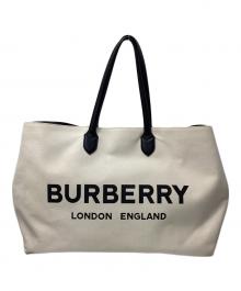 BURBERRY（バーバリー）の古着「Lewes Logo Canvas Tote　「ルイス ロゴ キャンバス トート」」｜アイボリー
