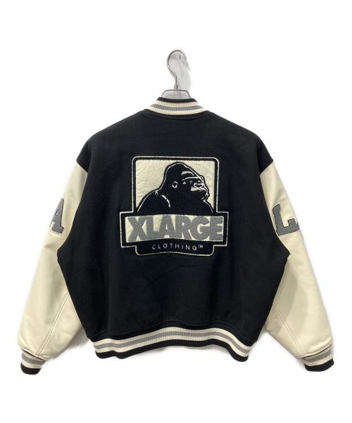 X-LARGE（エクストララージ）X-LARGE (エクストララージ) OG LOGO VARSITY JACKET/オリジナルロゴバーシティジャケット ホワイト×ブラック サイズ:Mの古着・服飾アイテム