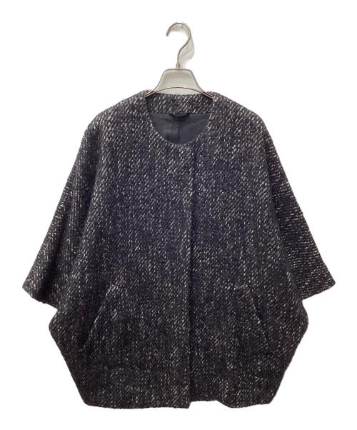 RED CLOVER（レッドクローバ）RED CLOVER (レッドクローバ) ツイードポンチョライクジャケット ブラック サイズ:記載なし(実寸参照)の古着・服飾アイテム