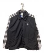 adidasアディダス）の古着「スリーストライプスコーチジャケット」｜ブラック