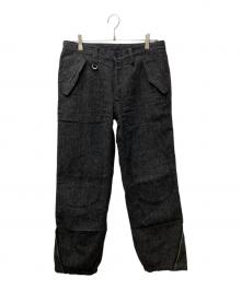 SOPHNET.（ソフネット）の古着「ニーパッチギミックウールパンツ」｜ブラック