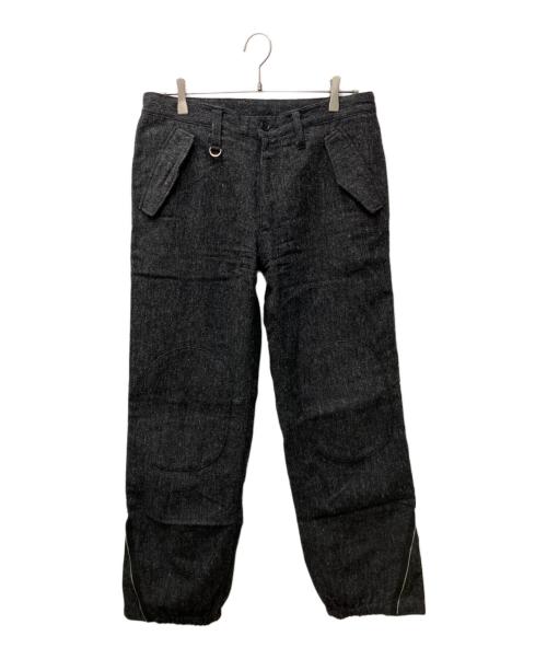 SOPHNET.（ソフネット）SOPHNET. (ソフネット) ニーパッチギミックウールパンツ ブラック サイズ:Lの古着・服飾アイテム