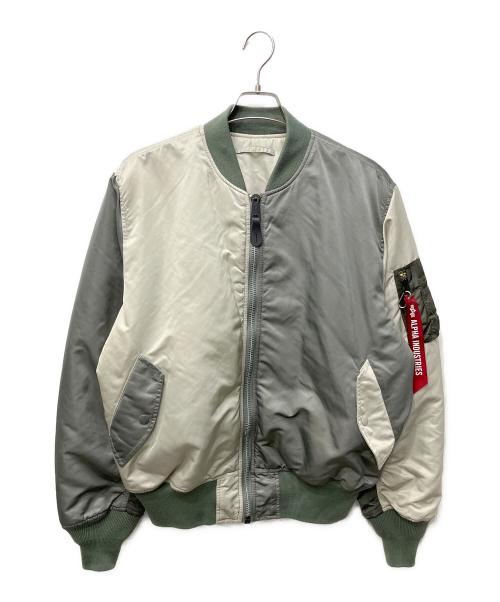 ALPHA（アルファ）ALPHA (アルファ) バイカラーMA-1ジャケット オリーブ サイズ:Lの古着・服飾アイテム