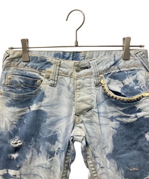 Francis T MOR.K.S（フランシストモークス）Francis T MOR.K.S (フランシストモークス) スタッズデニムパンツ インディゴ サイズ:１の古着・服飾アイテム