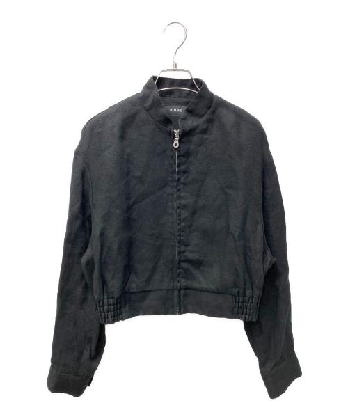 SINME（シンメ）SINME (シンメ) リネンブルゾン ブラック サイズ:Mの古着・服飾アイテム