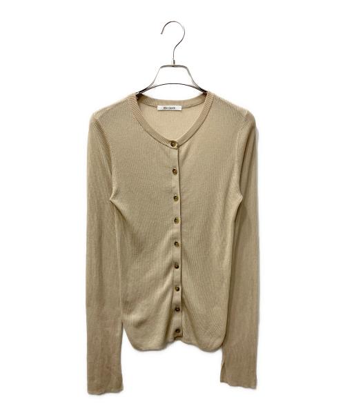 Whim Gazette（ウィムガゼット）Whim Gazette (ウィムガゼット) シアーリブニットカーディガン ベージュ サイズ:FREEの古着・服飾アイテム