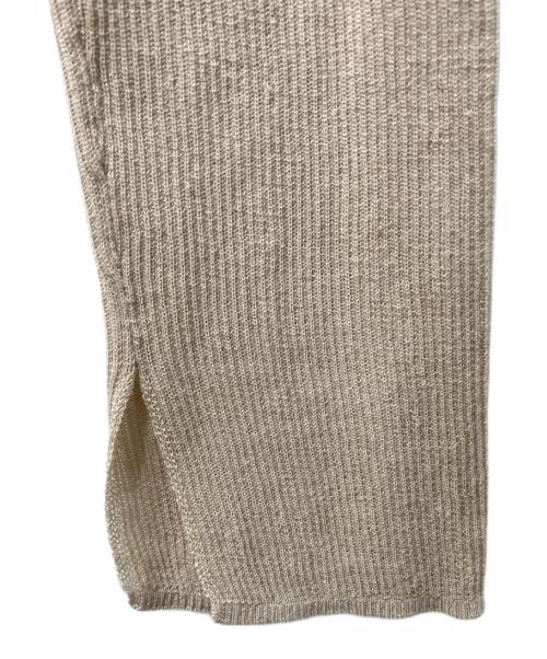 Whim Gazette（ウィムガゼット）Whim Gazette (ウィムガゼット) シアーリブニットカーディガン ベージュ サイズ:FREEの古着・服飾アイテム
