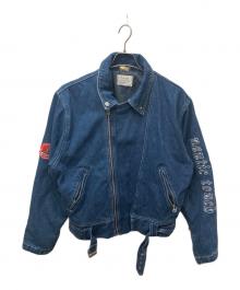 USED（ユーズド）の古着「デニムライダースジャケット」｜インディゴ