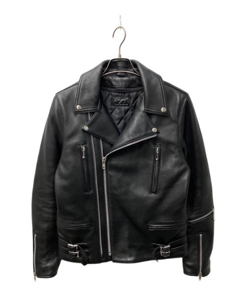Liugoo Leathers（リューグーレザーズ）LIUGOO LEATHERS (リューグーレザーズ) ラムレザーライダースジャケット ブラック サイズ:38の古着・服飾アイテム