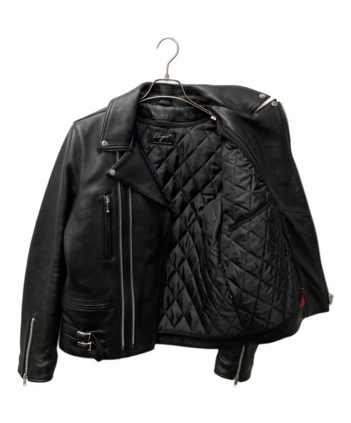 Liugoo Leathers（リューグーレザーズ）LIUGOO LEATHERS (リューグーレザーズ) ラムレザーライダースジャケット ブラック サイズ:38の古着・服飾アイテム