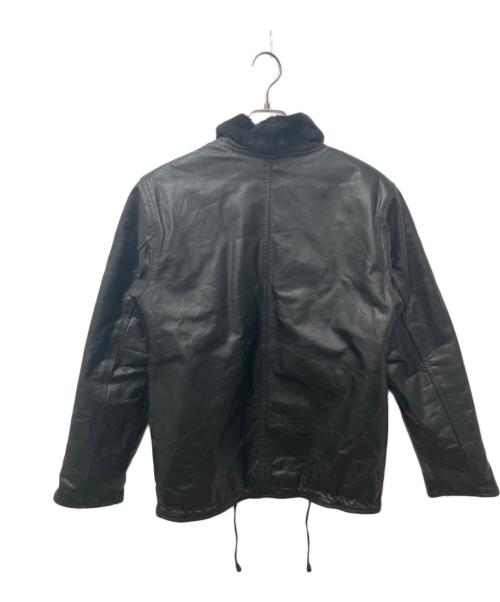 HORN WORKS（ホーンワークス）HORN WORKS (ホーンワークス) バッファローレザーボアジャケット ブラック サイズ:Mの古着・服飾アイテム