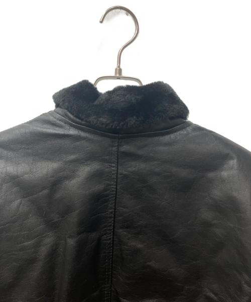 HORN WORKS（ホーンワークス）HORN WORKS (ホーンワークス) バッファローレザーボアジャケット ブラック サイズ:Mの古着・服飾アイテム