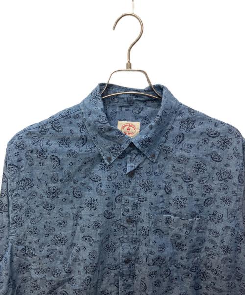 BROOKS BROTHERS Red Fleece（ブルックスブラザーズレッドフリース）Brooks Brothers Red Fleece (ブルックスブラザーズレッドフリース) コットンシャンブレーペイズリープリントボタンダウンシャツ インディゴ サイズ:XLの古着・服飾アイテム