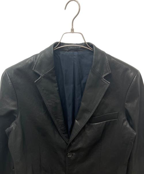 JIL SANDER（ジルサンダー）JIL SANDER (ジルサンダー) 2Bレザーテーラードジャケット ブラック サイズ:46の古着・服飾アイテム