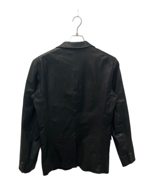 JIL SANDER（ジルサンダー）JIL SANDER (ジルサンダー) 2Bレザーテーラードジャケット ブラック サイズ:46の古着・服飾アイテム