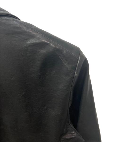 JIL SANDER（ジルサンダー）JIL SANDER (ジルサンダー) 2Bレザーテーラードジャケット ブラック サイズ:46の古着・服飾アイテム