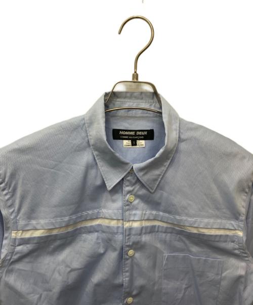 COMME des GARCONS HOMME DEUX（コムデギャルソン オム ドゥ）COMME des GARCONS HOMME DEUX (コムデギャルソン オム ドゥ) 切替デザインシャツ スカイブルー サイズ:Sの古着・服飾アイテム