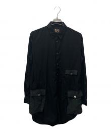 BLACK COMME des GARCONS（ブラックコムデギャルソン）の古着「ガーメントダイパッチポケットシャツ」｜ブラック