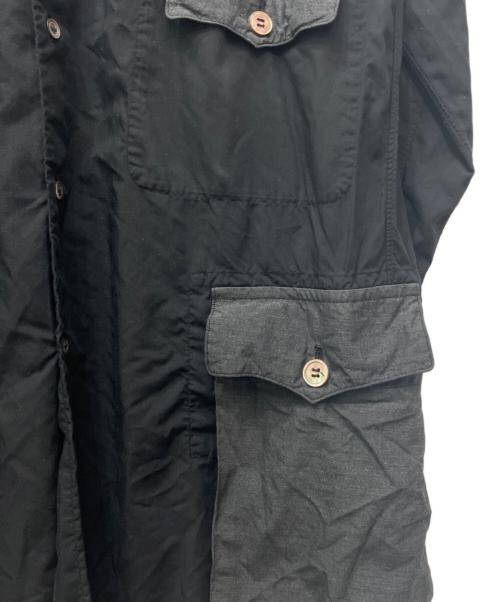 BLACK COMME des GARCONS（ブラックコムデギャルソン）BLACK COMME des GARCONS (ブラックコムデギャルソン) ガーメントダイパッチポケットシャツ ブラック サイズ:Lの古着・服飾アイテム