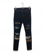 AMIRIアミリ）の古着「scarves art patch jeans」｜ブラック
