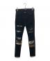 AMIRI（アミリ）の古着「scarves art patch jeans」｜ブラック