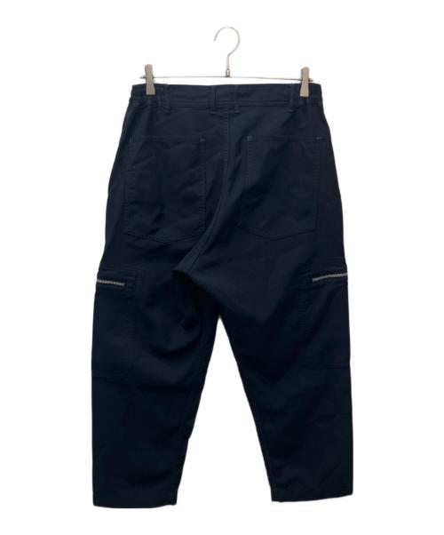 COMME des GARCONS HOMME DEUX（コムデギャルソン オム ドゥ）COMME des GARCONS HOMME DEUX (コムデギャルソン オム ドゥ) エステル加工糸 サージ製品染 ジップデザイン パンツ ネイビー サイズ:Mの古着・服飾アイテム