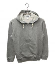 COMME des GARCONS SHIRT（コムデギャルソンシャツ）の古着「Cotton Pile with "STRONG" "WILL" "FREE" Printed at Back Zip Hoody」｜グレー