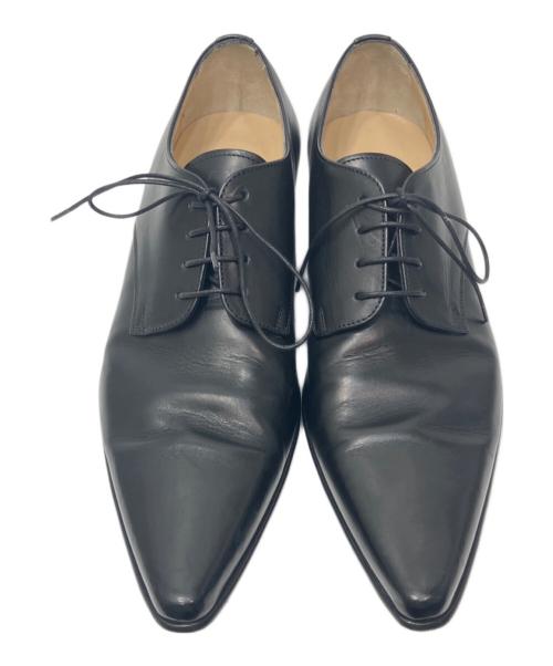 DOLCE & GABBANA（ドルチェ＆ガッバーナ）DOLCE & GABBANA (ドルチェ＆ガッバーナ) ポインテッドトゥレザーシューズ ブラック サイズ:6.5の古着・服飾アイテム