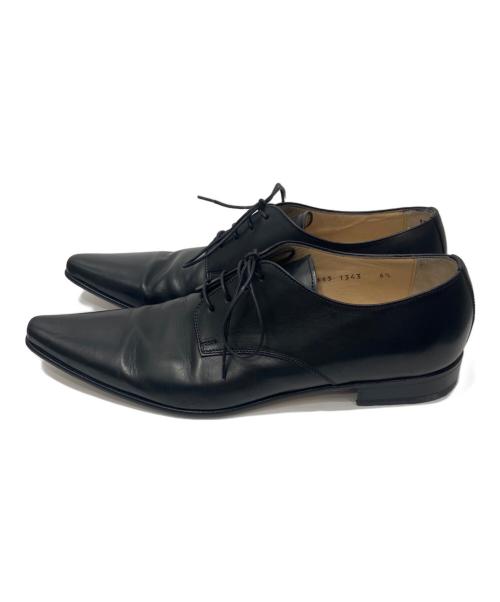 DOLCE & GABBANA（ドルチェ＆ガッバーナ）DOLCE & GABBANA (ドルチェ＆ガッバーナ) ポインテッドトゥレザーシューズ ブラック サイズ:6.5の古着・服飾アイテム