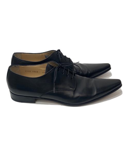 DOLCE & GABBANA（ドルチェ＆ガッバーナ）DOLCE & GABBANA (ドルチェ＆ガッバーナ) ポインテッドトゥレザーシューズ ブラック サイズ:6.5の古着・服飾アイテム