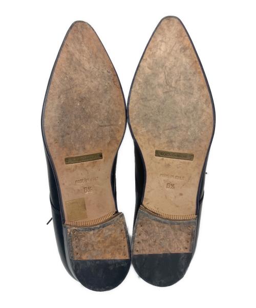 DOLCE & GABBANA（ドルチェ＆ガッバーナ）DOLCE & GABBANA (ドルチェ＆ガッバーナ) ポインテッドトゥレザーシューズ ブラック サイズ:6.5の古着・服飾アイテム