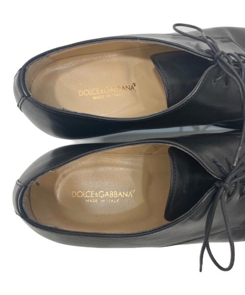 DOLCE & GABBANA（ドルチェ＆ガッバーナ）DOLCE & GABBANA (ドルチェ＆ガッバーナ) ポインテッドトゥレザーシューズ ブラック サイズ:6.5の古着・服飾アイテム