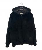 Y-3ワイスリー）の古着「U SQUARE VELVET SPACER FULL-ZIP HOODIE（ユースクエアベルベットスペーサーフルジップフーディ）」｜ブラック