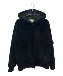 Y-3（ワイスリー）の古着「U SQUARE VELVET SPACER FULL-ZIP HOODIE（ユースクエアベルベットスペーサーフルジップフーディ）」｜ブラック