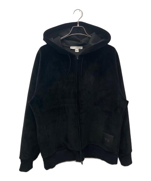 Y-3（ワイスリー）Y-3 (ワイスリー) U SQUARE VELVET SPACER FULL-ZIP HOODIE（ユースクエアベルベットスペーサーフルジップフーディ） ブラック サイズ:Sの古着・服飾アイテム