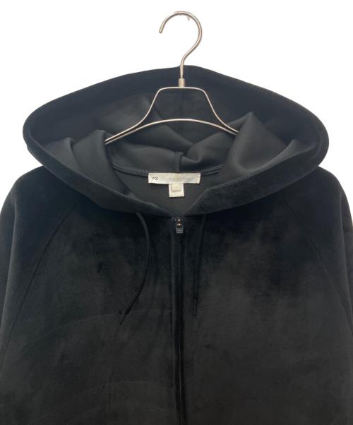 Y-3（ワイスリー）Y-3 (ワイスリー) U SQUARE VELVET SPACER FULL-ZIP HOODIE（ユースクエアベルベットスペーサーフルジップフーディ） ブラック サイズ:Sの古着・服飾アイテム